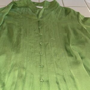 * Coldwater Creek Lime Tunic 2X tunic buttoned cuff sleeve